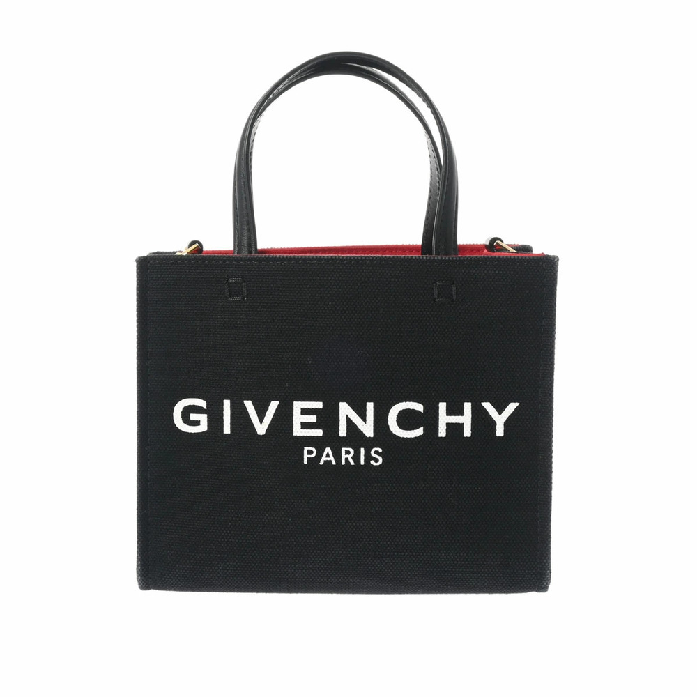 GIVENCHY GG TOTE Black Red Canvas Handbag
